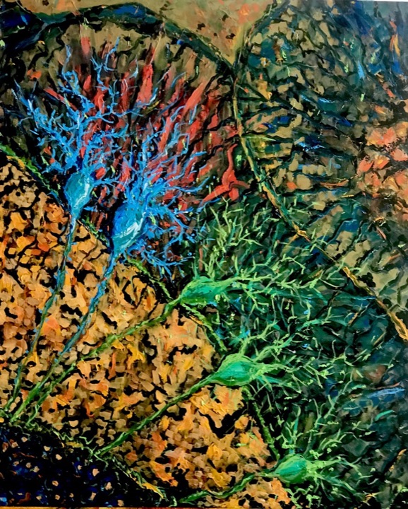 Cells, Oil on canvas · 60 × 72 in