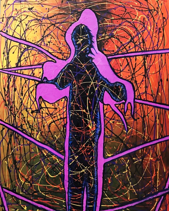 Cells, Mixed media on canvas · 48 × 60 in